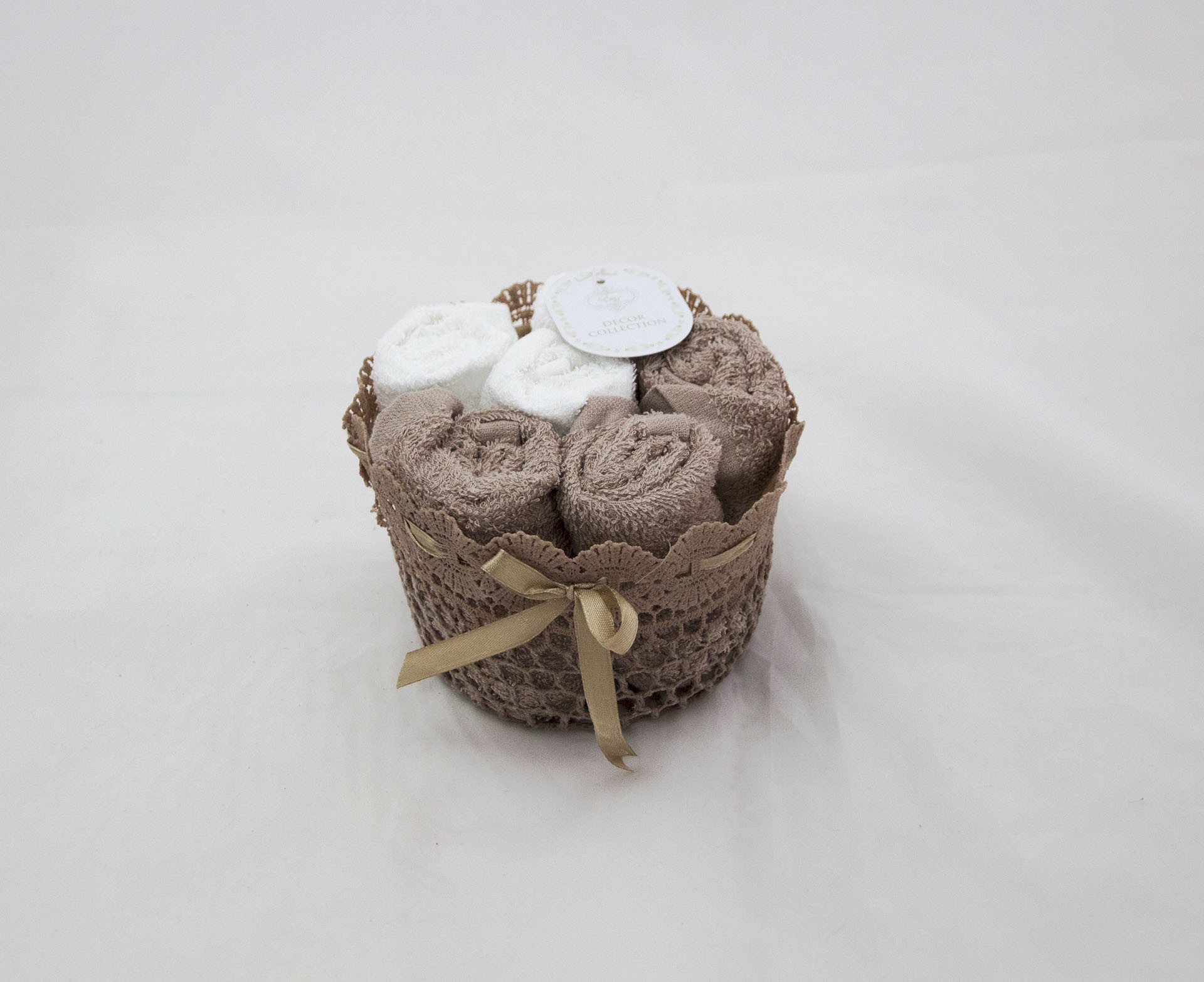 Набор махровых полотенец для рук Мона (кофе) 30х30 см (6шт)