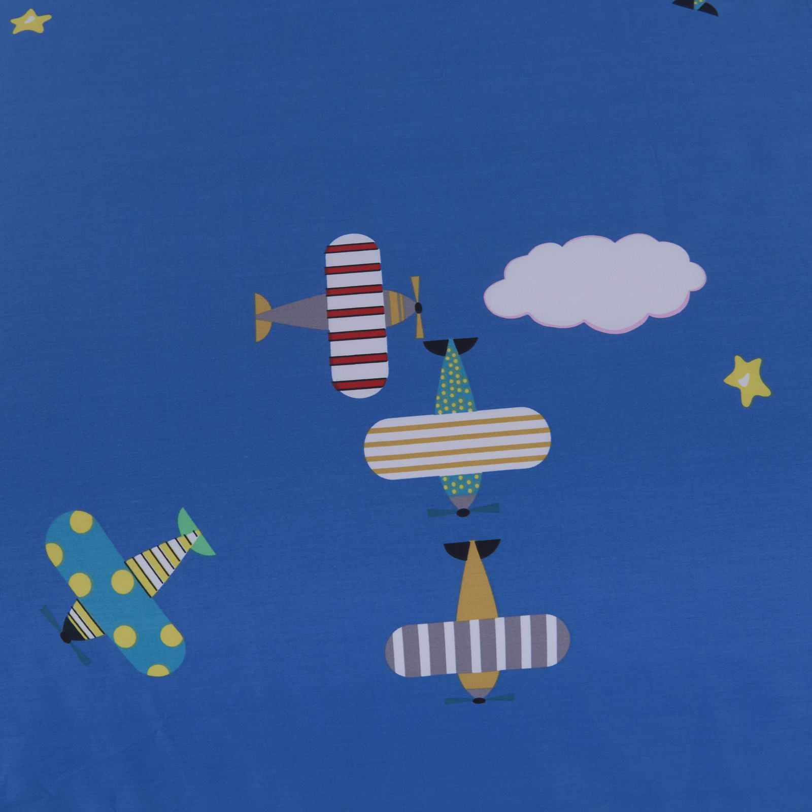 Детский комплект постельного белья Самолетики (синие)