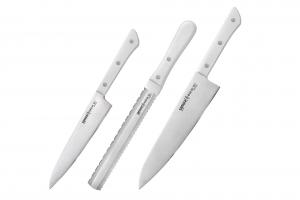 Набор ножей 3 в 1 "Samura HARAKIRI" коррозионно-стойкая сталь ABS пластик SHR-0230W/K 118173SMR