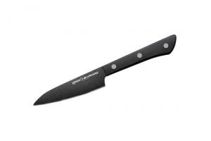Нож кухонный "Samura SHADOW" овощной с покрытием Black-coating 99 мм AUS-8 ABS пластик (с тату) SH-0011/A 118342SMR