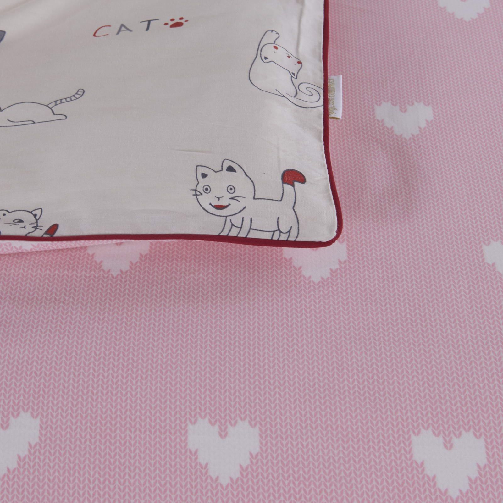 Детский комплект постельного белья Cat (розовый)