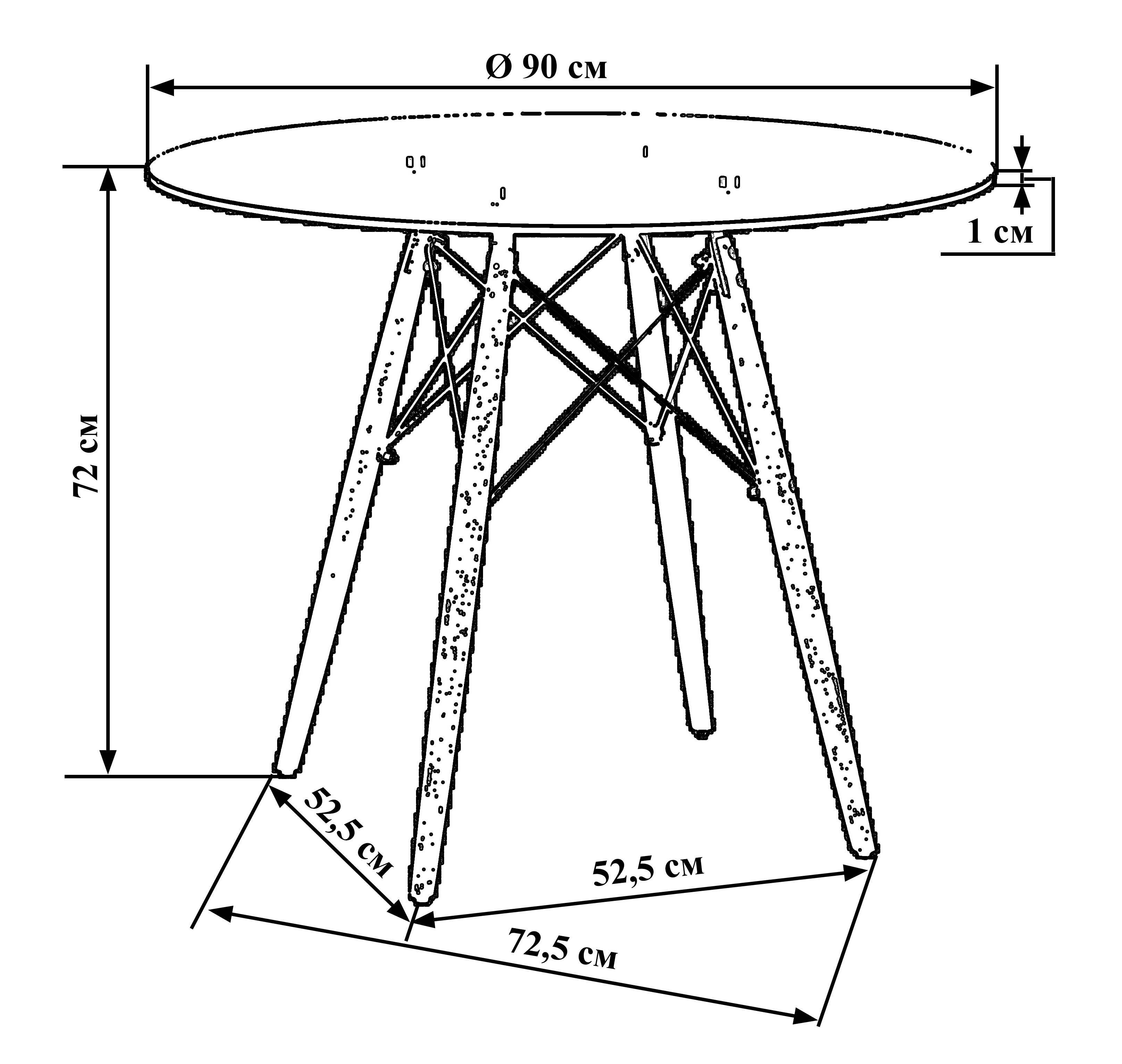 Стол обеденный DOBRIN CHELSEA`90 GLASS (ножки светлый бук, столешница стекло) LMZL-TD-109-1