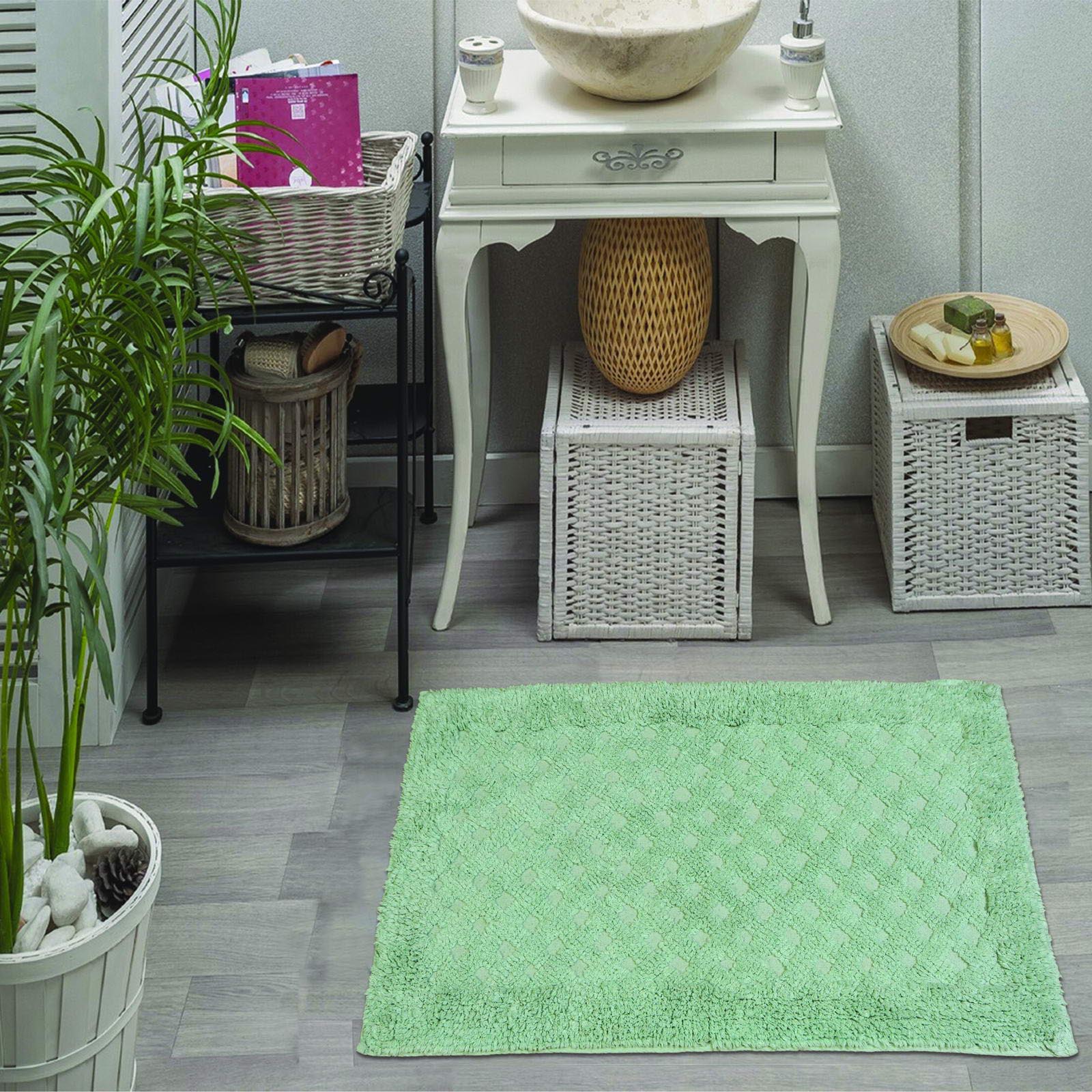 EVA (ментол) Набор ковриков для ванной кружевной 50х70 и 60х100 см S.228