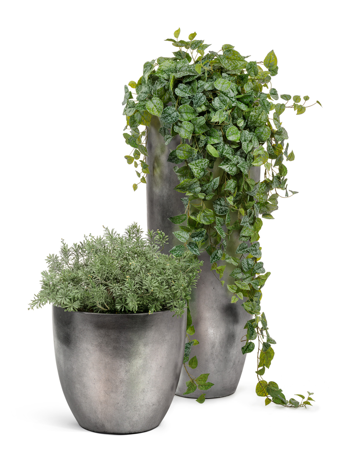 Кашпо TREEZ Effectory Metal Округлый конус Стальное серебро в-28, д-30 см 41.3320-04-031-DSL-30