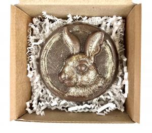 Мыло ручной работы Символ Нового Года 2023 "Шоколадный Кролик" в подарочной упаковке с открыткой 100гр