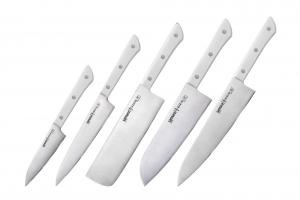 Набор ножей 5 в 1 "Samura HARAKIRI" коррозионно-стойкая сталь ABS пластик SHR-0250W/K 118221SMR