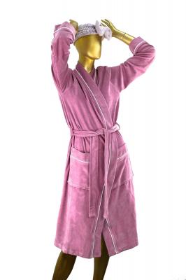 Женский велюровый халат Венера X-B3, пудровый, размер S