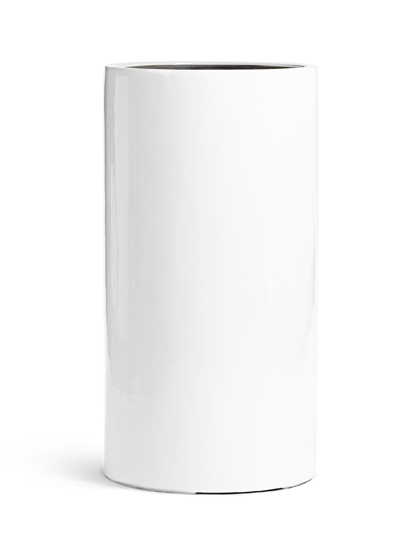 Кашпо TREEZ Effectory Gloss Высокий цилиндр Белый глянцевый лак в-60 см, д-31 см 41.3320-05-039-WH-60