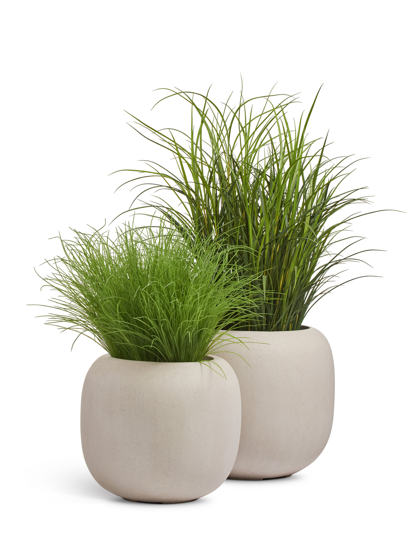 Кашпо TREEZ Effectory Beton Bionic - Bol Белый песок в-59 см, д-67 см
