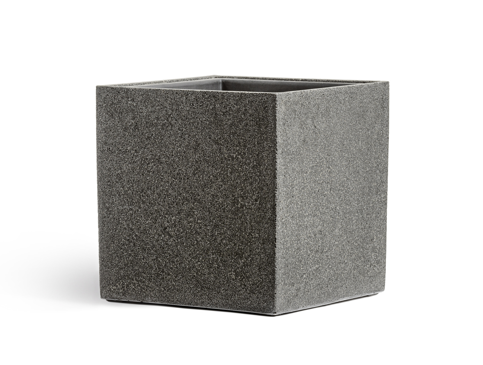 Кашпо TREEZ Effectory Stone Куб Тёмно-серый камень 60х60х60 см (без тех.горшка) 41.3321-01-064-GR-60
