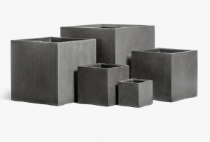 Кашпо TREEZ Effectory Beton Куб Тёмно-серый бетон 20х20х20 см 41.3317-02-005-GR-20