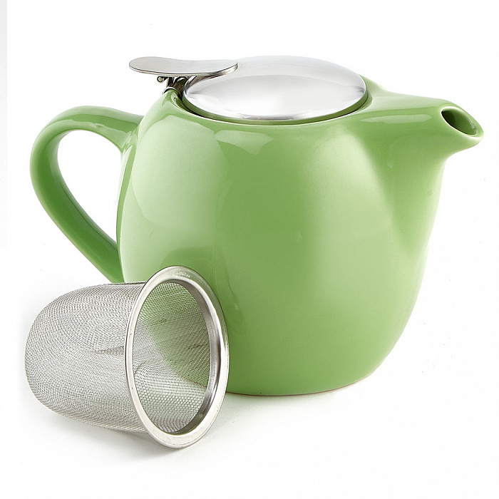 Ф19-034R  Заварочный чайник с фильтром 500мл , салатовый