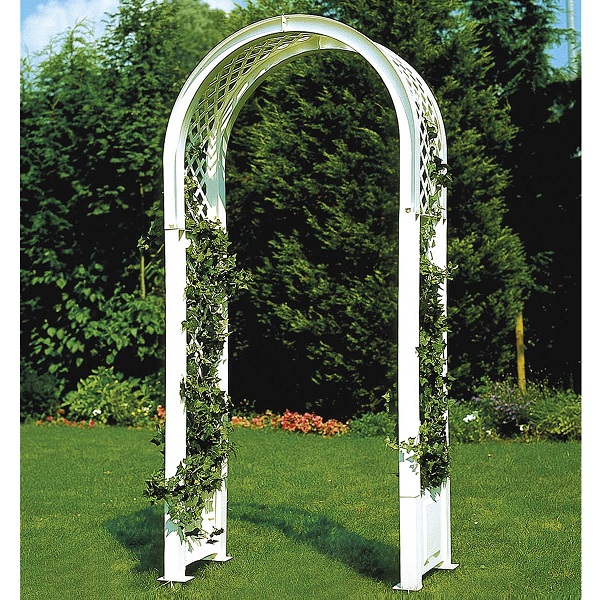 Садовая арка с штырями для установки, белая 37901