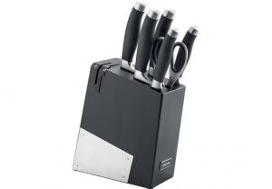 Набор из 5 кухонных ножей, ножниц и блока для ножей с ножеточкой, NADOBA, серия RUT 722716 117726NDB