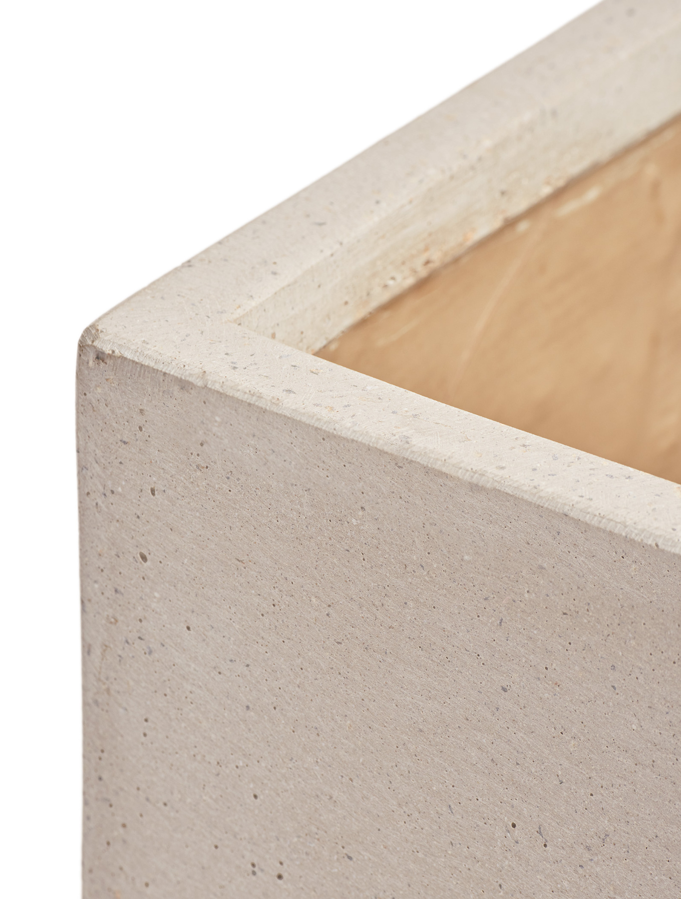 Кашпо TREEZ Effectory Beton Низкий прямоугольник Белый песок д-40, ш-20, в-22 см 41.3319-02-019-BE-040