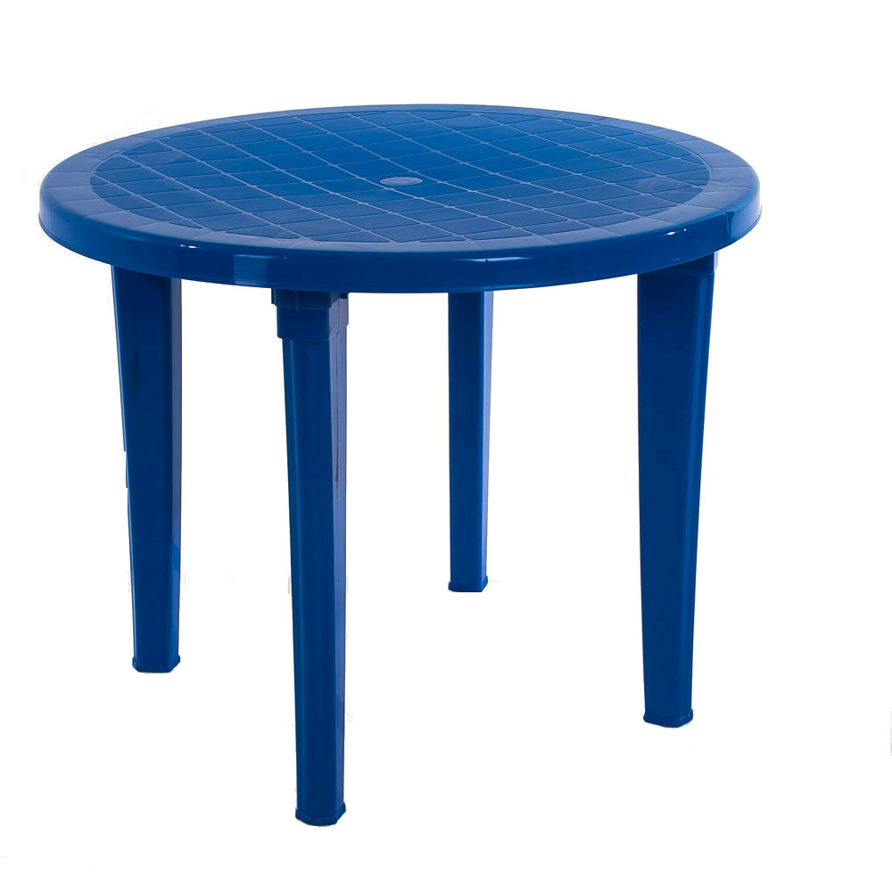 Стол круглый 900х900х750 (синий) м2663