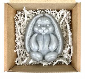 Мыло ручной работы Символ Нового Года 2023 "Кролик с длинными ушками" в подарочной упаковке с открыткой 100гр