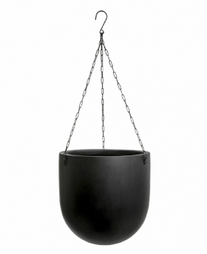 Кашпо TREEZ Effectory Black Stone Чаша большая подвесная Антрацит в-28 см, д-27 см 2/2 41.33-12-22-078-BLCK-27