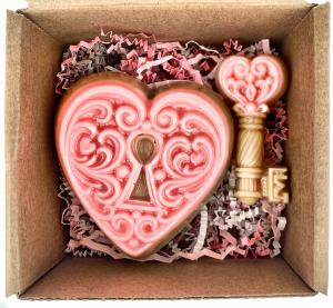 Мыло ручной работы ко Дню Святого Валентина 14 февраля Ключ к твоему сердцу