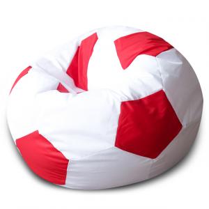 Кресло -мешок Мяч оксфорд, белый, красный КМ675-МТ002