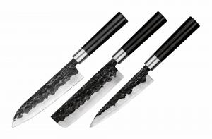 Набор: 3 кухонных ножа "Samura BLACKSMITH" (23 43 95) гвоздичное масло салфетка SBL-0220C/Y 118265SMR