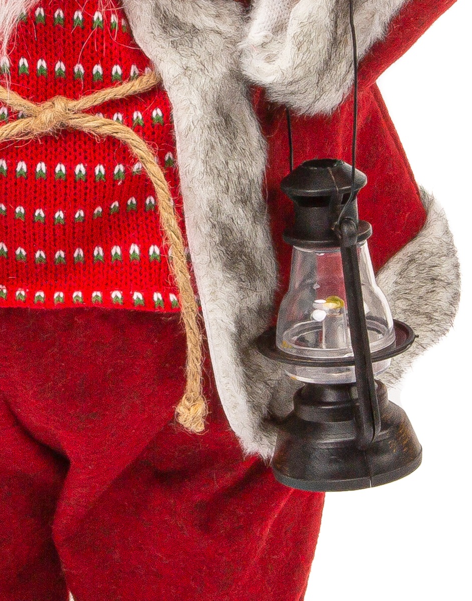 Новогодняя фигурка Дед Мороз 60 см  с фонарем M39