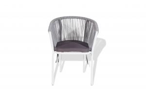 "Марсель" плетеный стул из полиэфирных лент, цвет светло-серый