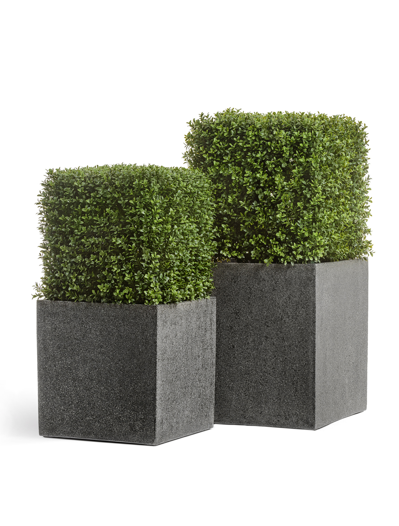 Кашпо TREEZ Effectory Stone Куб Тёмно-серый камень 60х60х60 см (без тех.горшка) 41.3321-01-064-GR-60