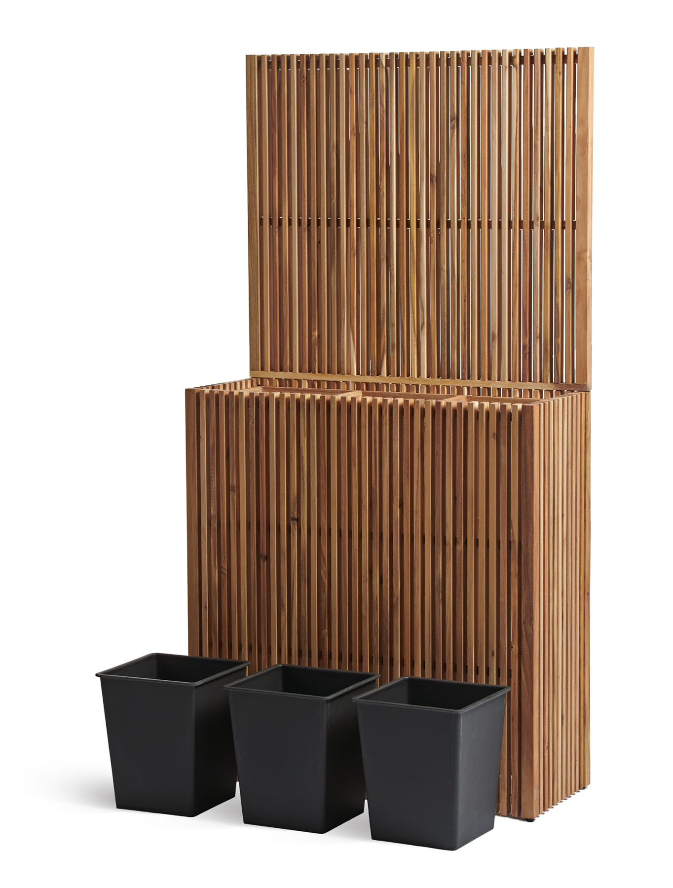 Кашпо TREEZ Effectory Timberline Высокий дивайдер + Стенка Тёмное дерево 86x33, в-90/165 см 1/1
