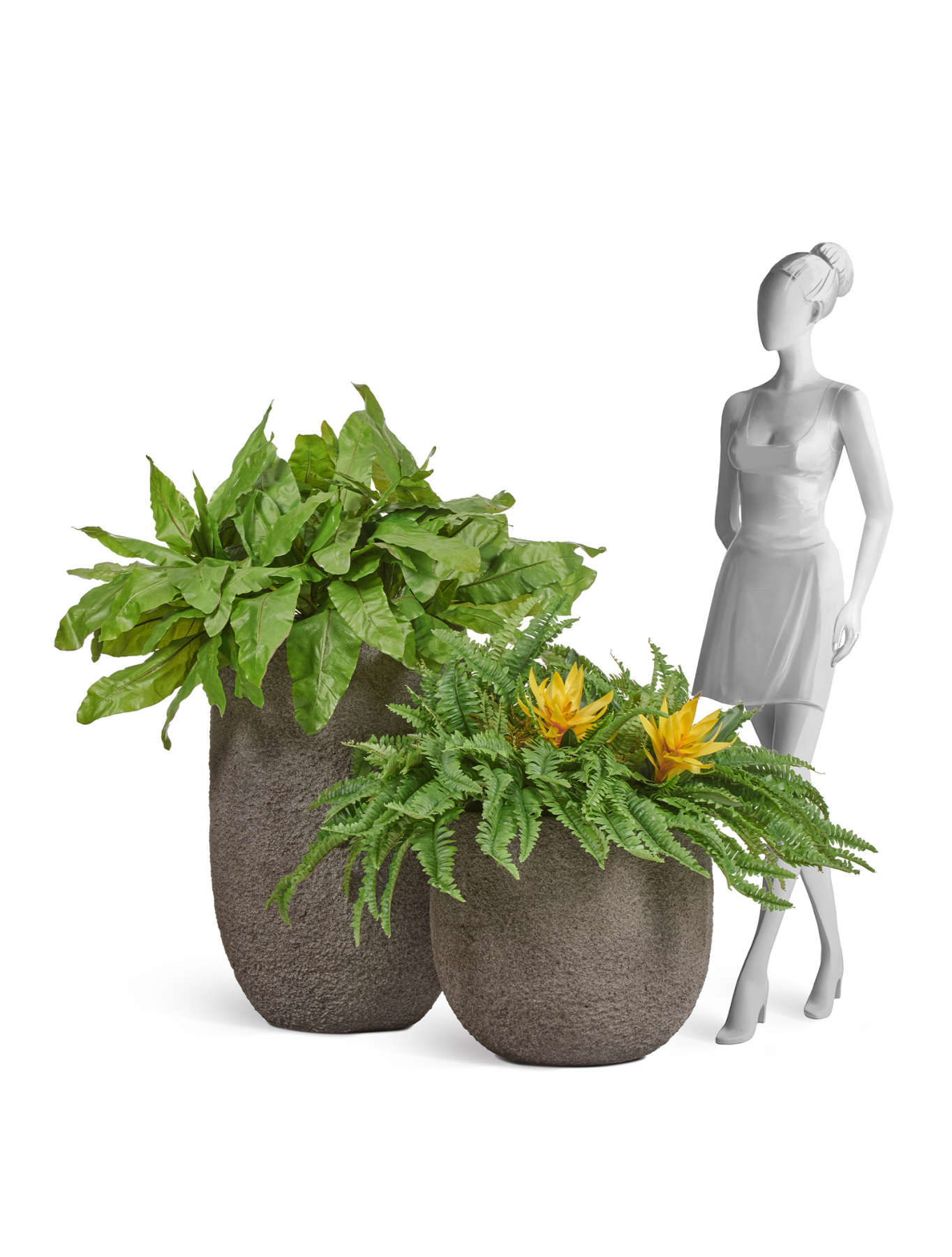 Кашпо TREEZ Effectory Terra Чаша classic серый беж в-36, д-40 см