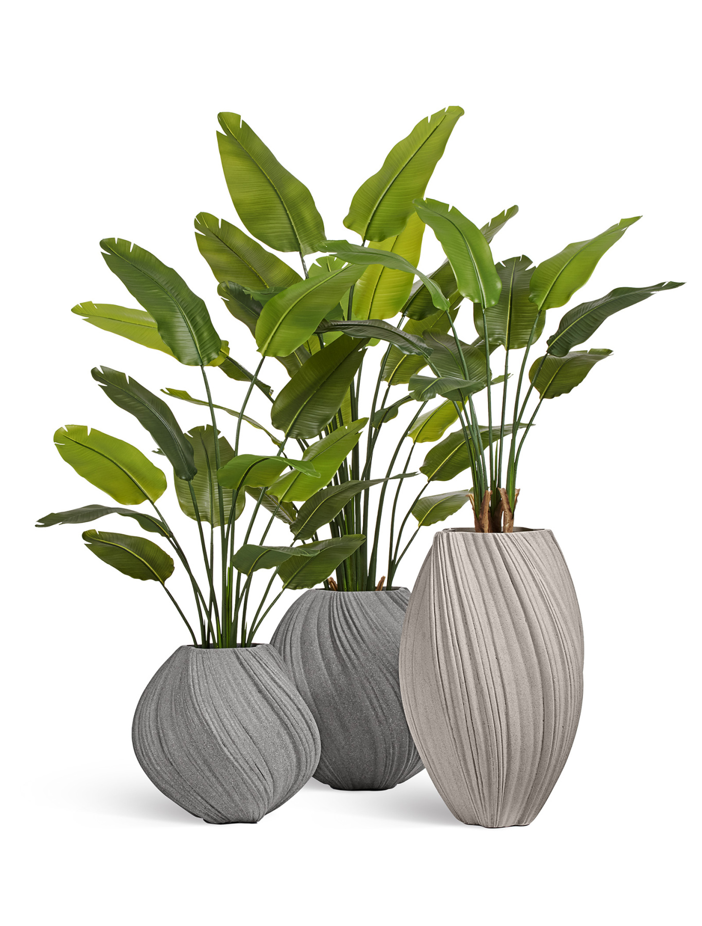 Кашпо-ваза TREEZ Effectory Dune Сферическая Design-ваза Дымчато-серый песок д-50 см, в-52 см 1/1