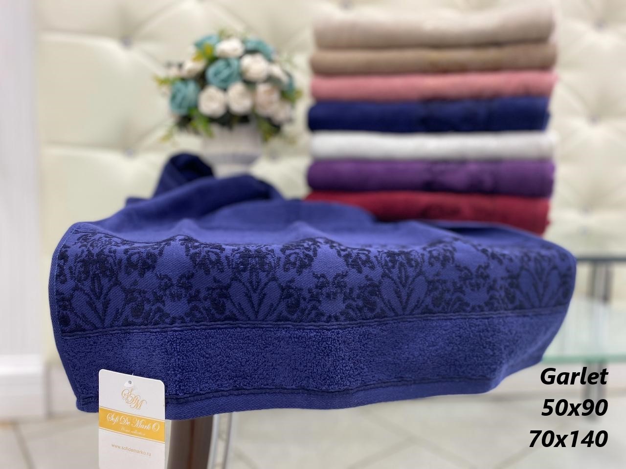Махровое полотенце для лица GARLET (фиолет) 50х90 см