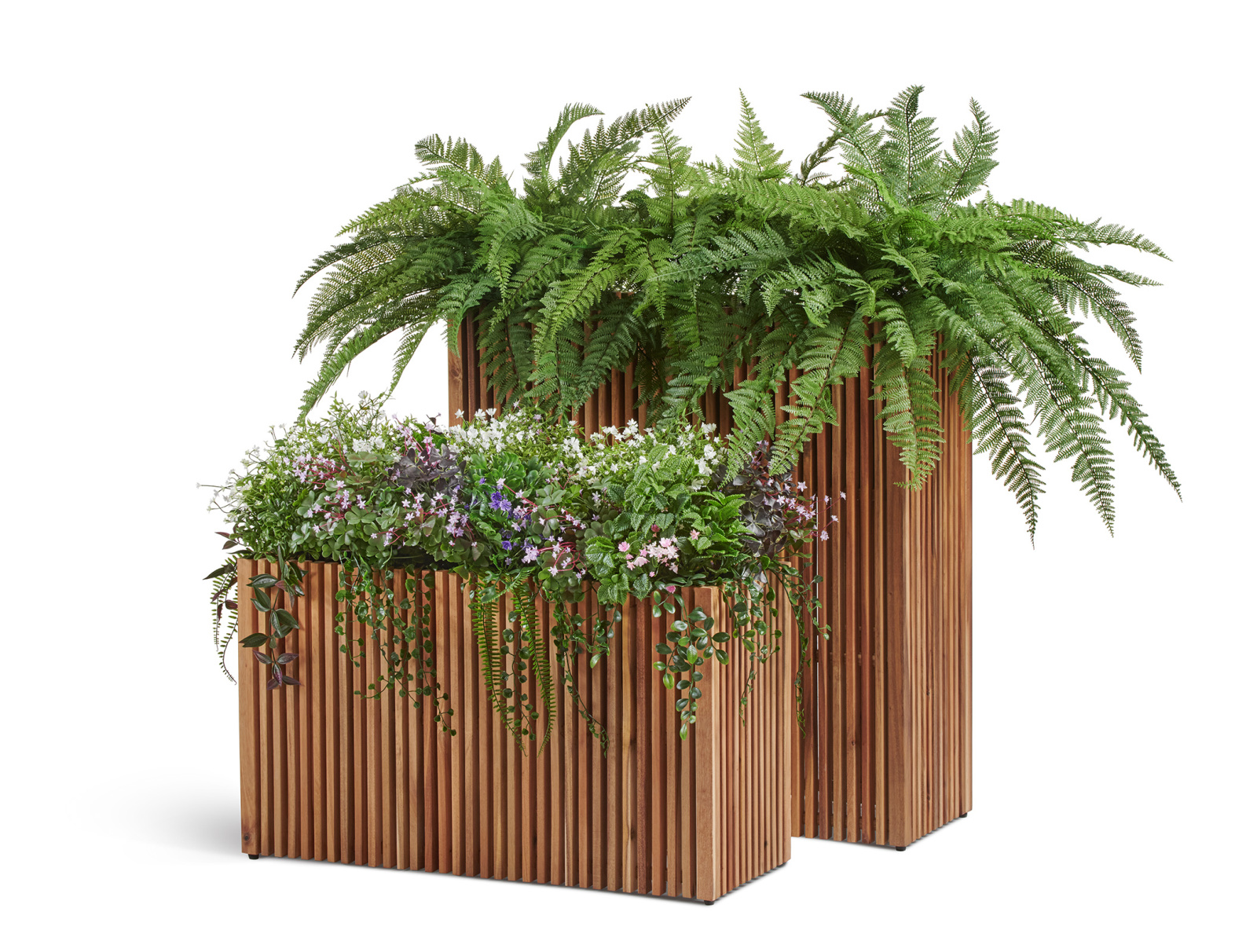 Кашпо TREEZ Effectory Timberline Низкий дивайдер Тёмное дерево 86x33, в-50 см 1/1