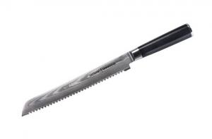 Нож кухонный "Samura DAMASCUS" для хлеба 230 мм G-10 дамаск 67 слоев (с тату) SD-0055/Y 118215SMR