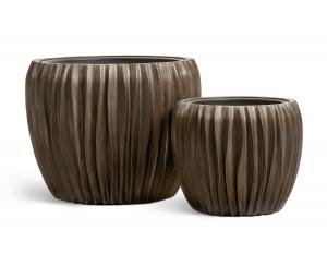Кашпо TREEZ Effectory Metal Чаша Design Wave Чернёная бронза в-32, д-38 см 41.33-07-22-085-GRP-38