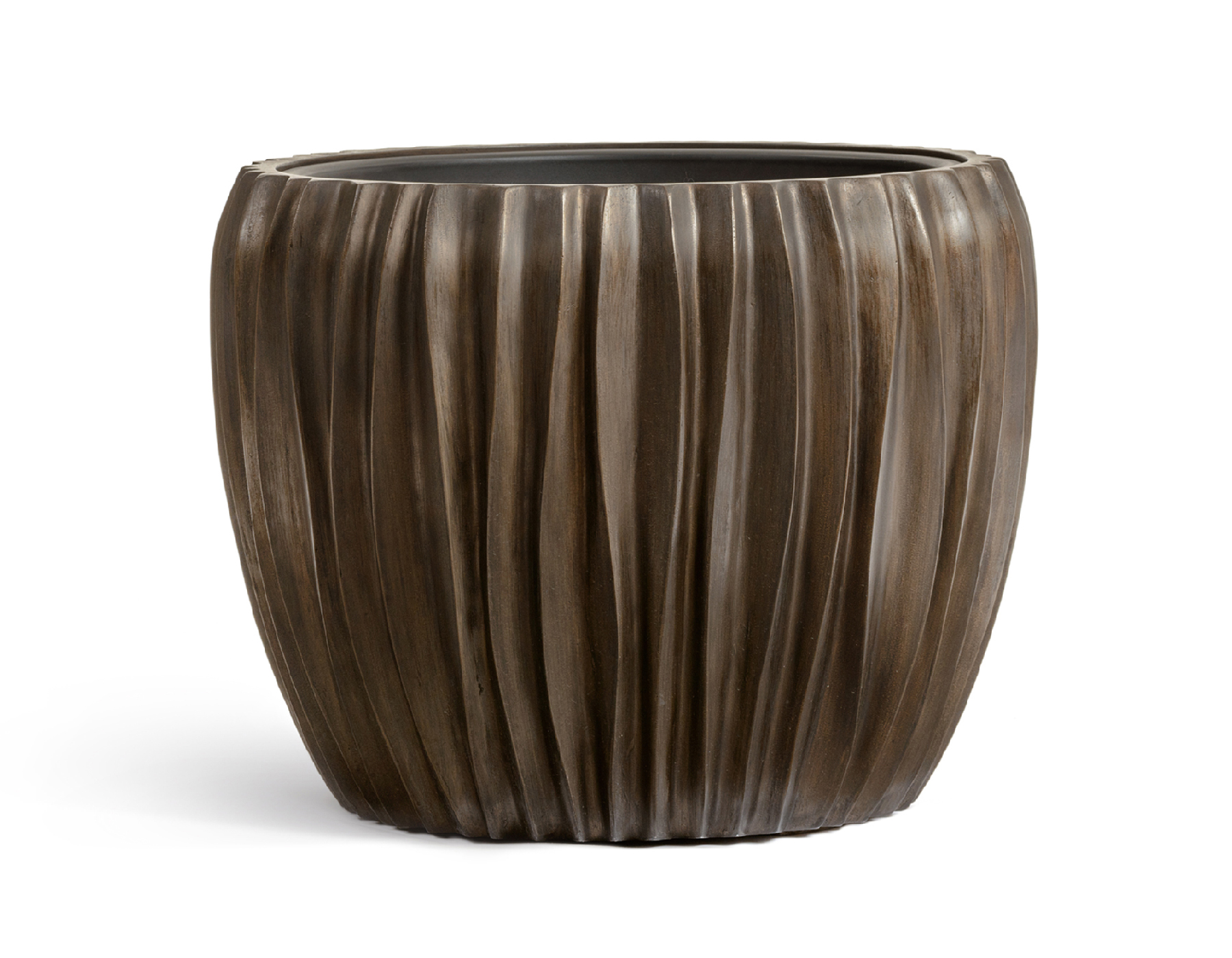 Кашпо TREEZ Effectory Metal Чаша Design Wave Чернёная бронза в-32, д-38 см 41.33-07-22-085-GRP-38