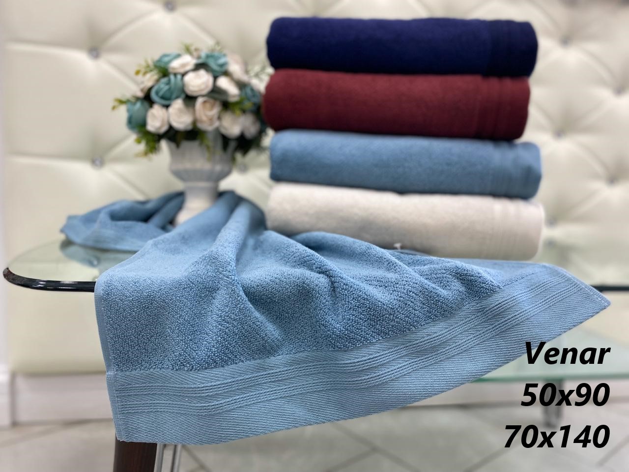 Махровое полотенце для лица VENAR (бордо) 50х90 см