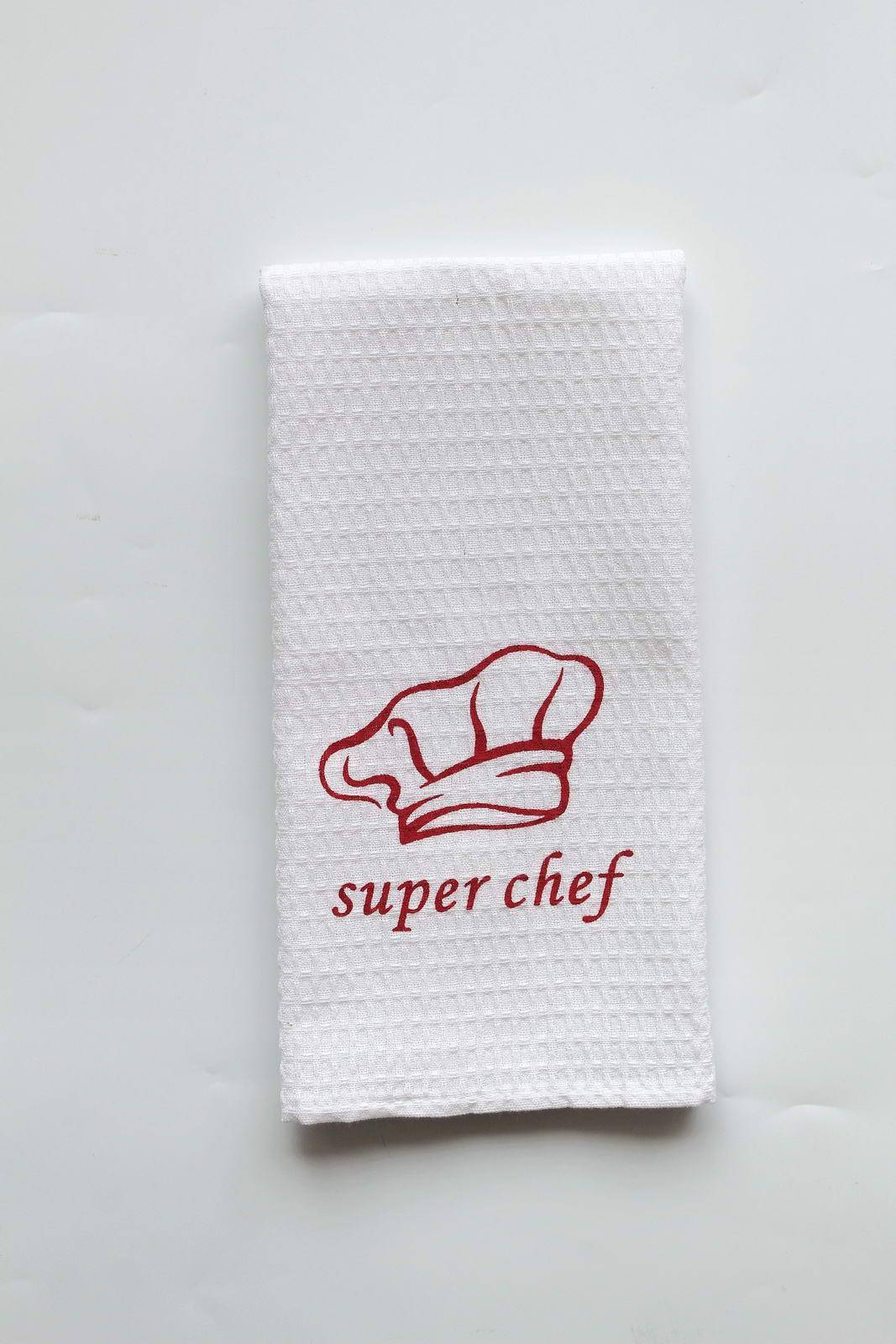 Набор для кухни из прихватки варежки и полотенца Chef (красный)