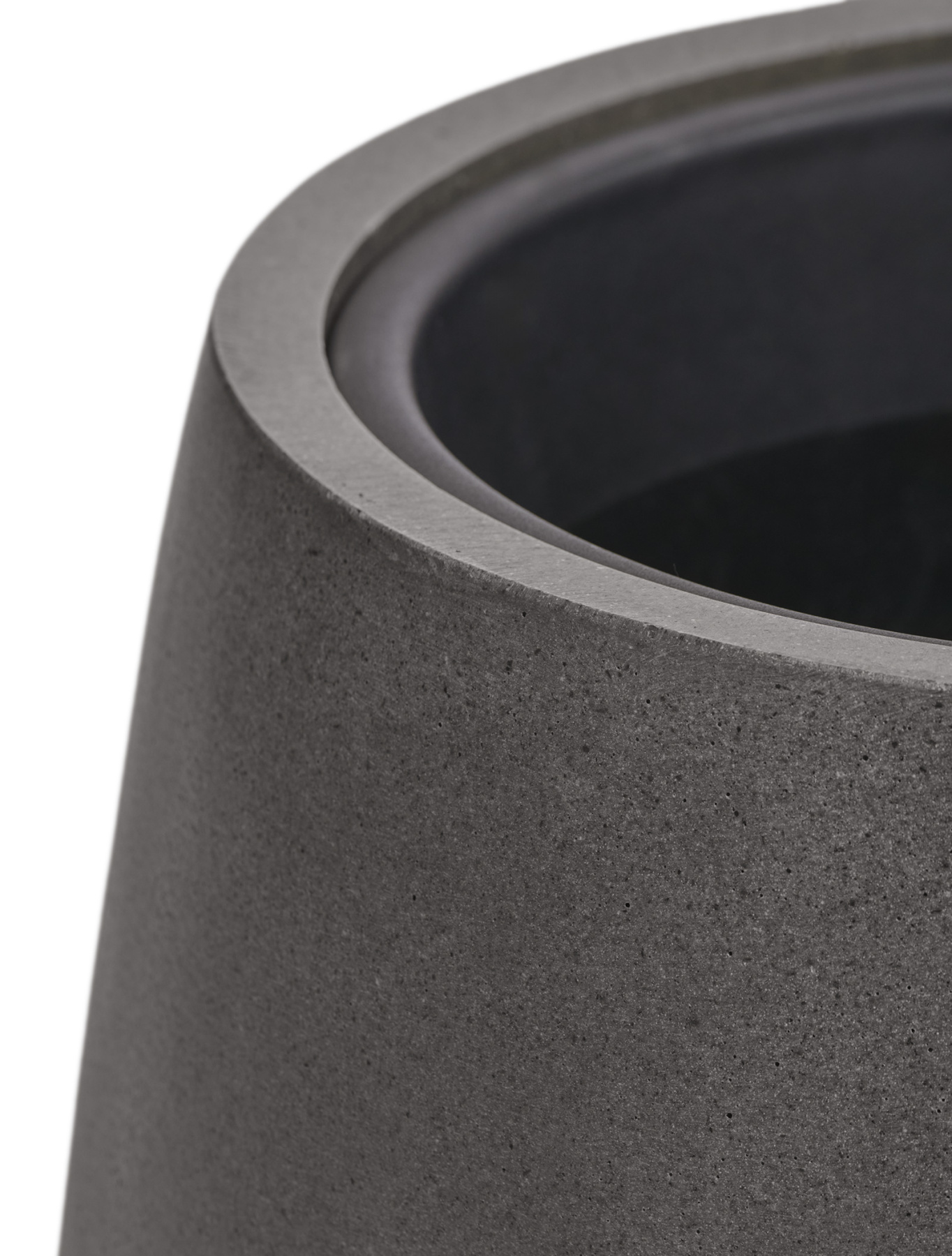 Кашпо TREEZ Effectory Beton Design-Чаша Тёмно-серый бетон в-33 см, д-31 см