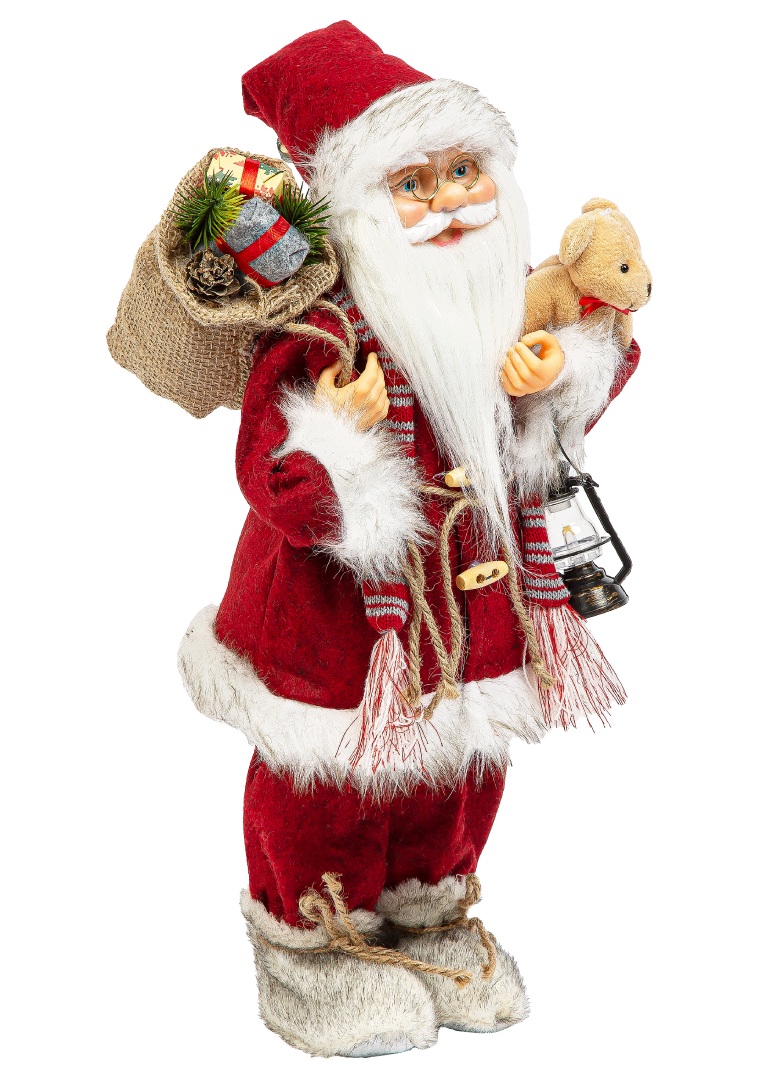 Новогодняя фигурка Дед Мороз 46 см (красный вельвет) M1621