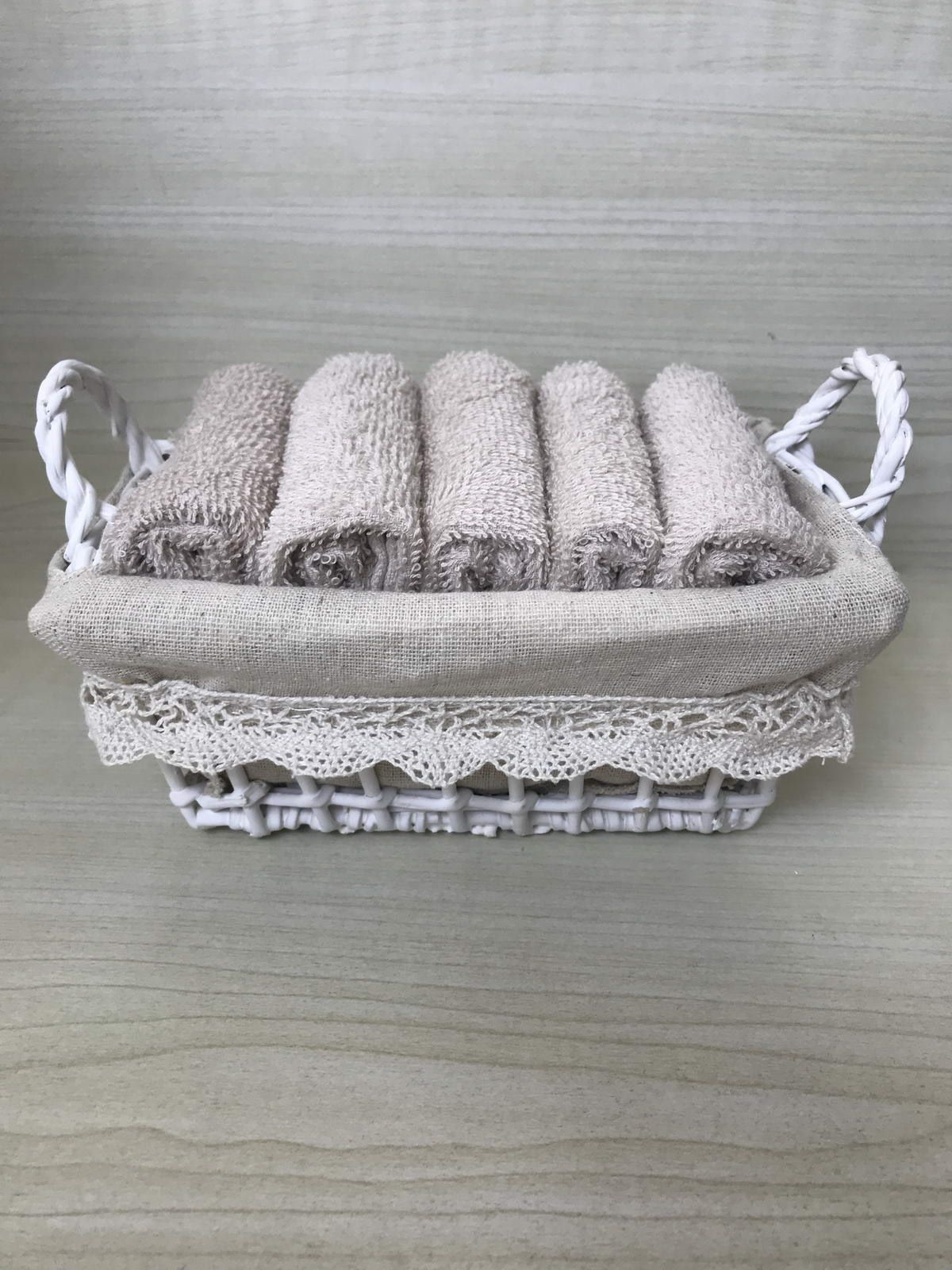 Набор махровых полотенец для рук Герда (капучино) 30х30 см (5шт)