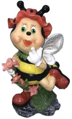Садовая  фигура Девочка пчела с крыльями и цветком малая 48 см