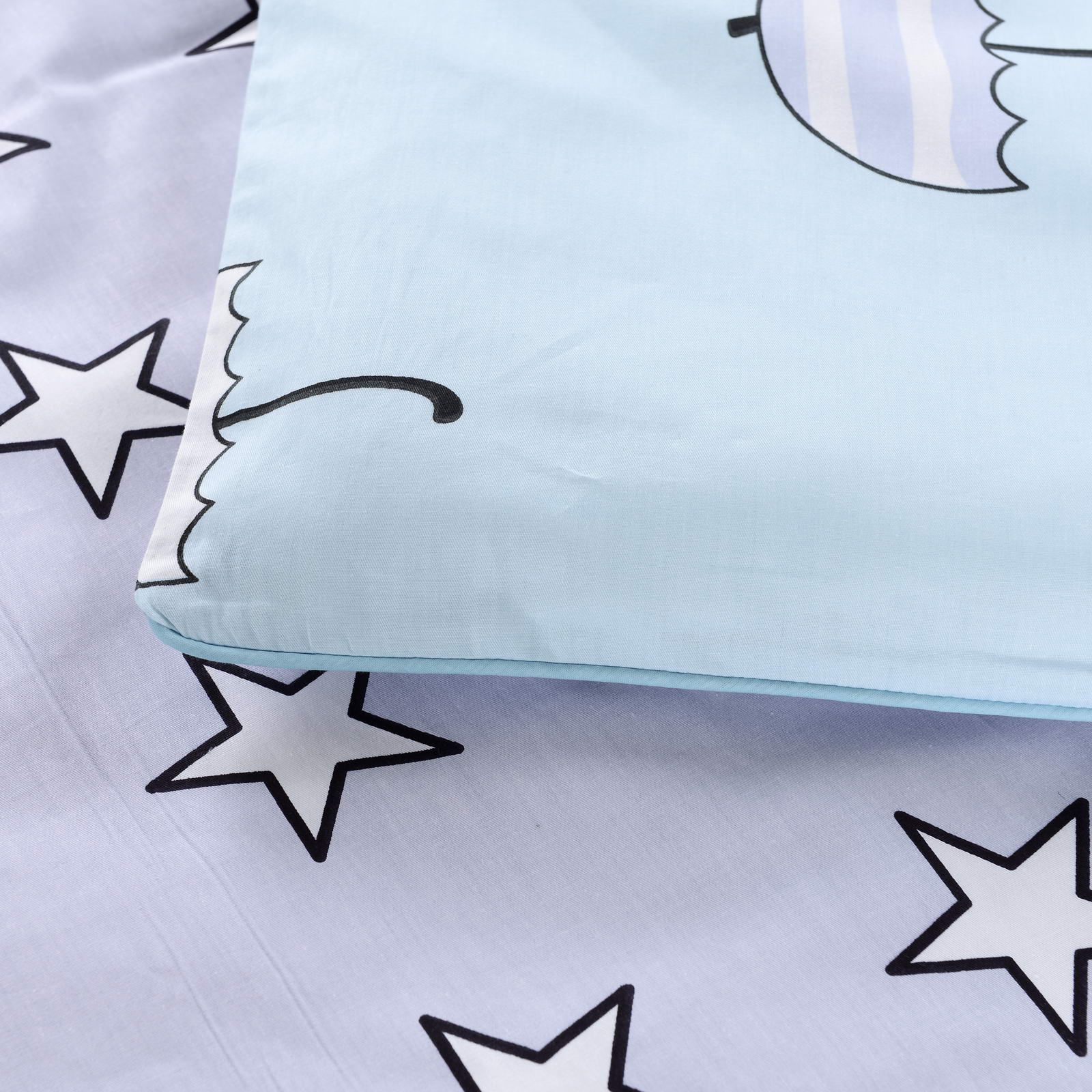 Детский комплект постельного белья Летний дождик (голубой)