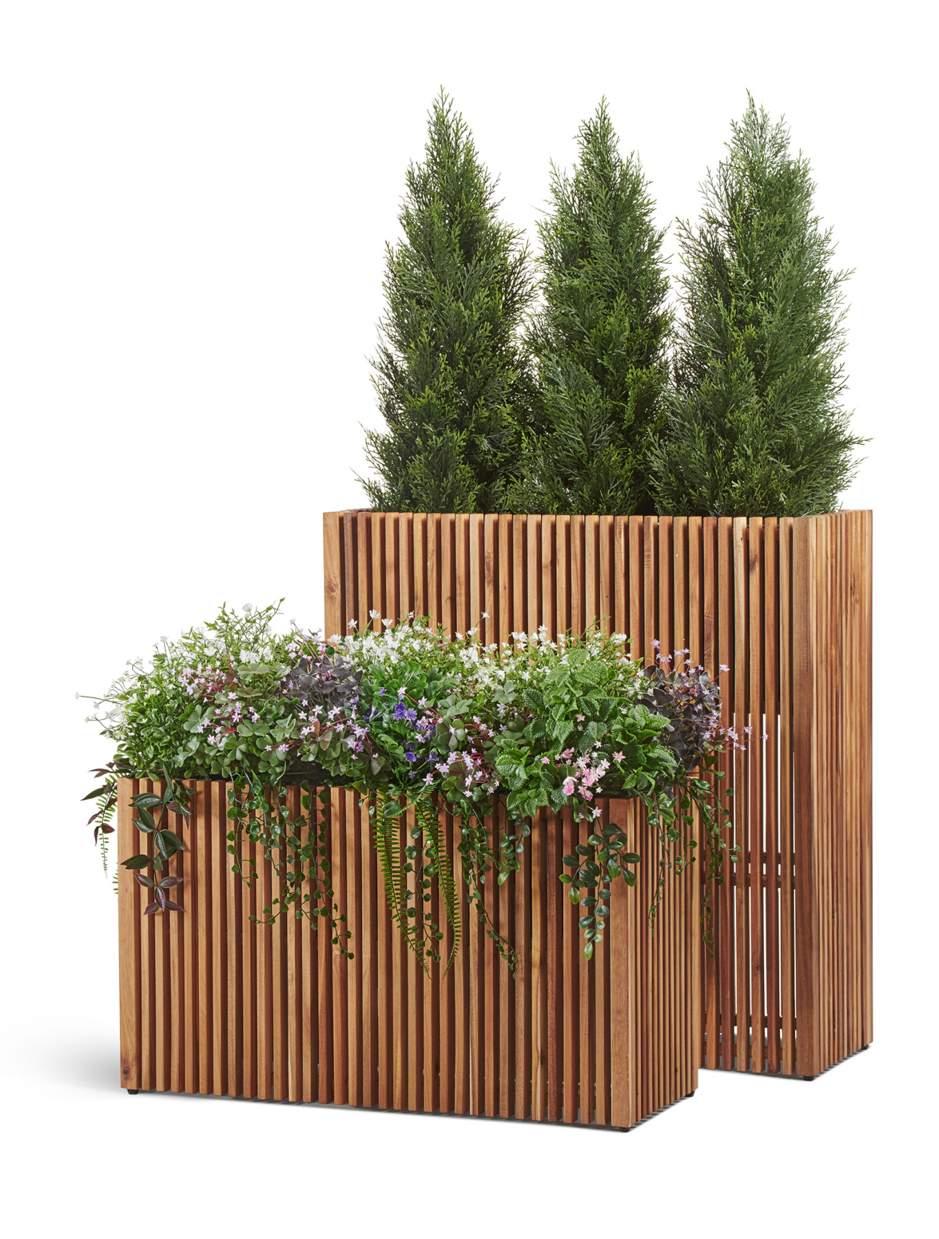 Кашпо TREEZ Effectory Timberline Низкий дивайдер Тёмное дерево 86x33, в-50 см 1/1