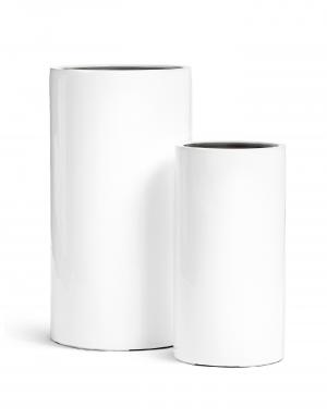 Кашпо TREEZ Effectory Gloss Высокий цилиндр Белый глянцевый лак в-60 см, д-31 см 41.3320-05-039-WH-60
