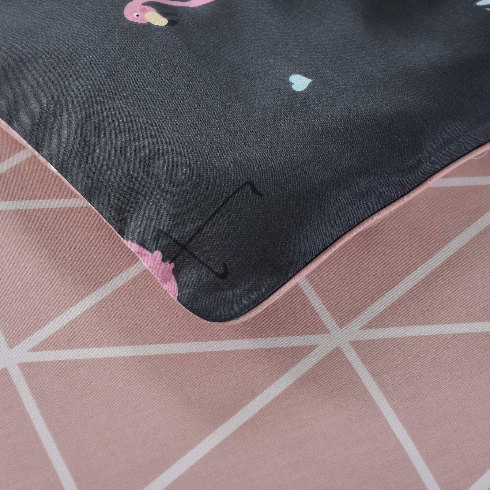 Детский комплект постельного белья Фламинго (черный)