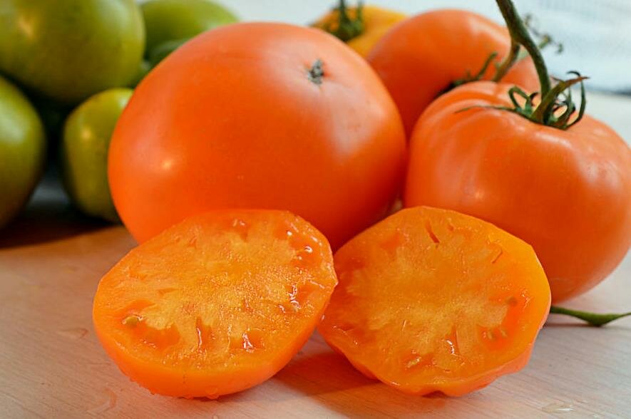 Рассада Томат "Большой оранжевый" сорт среднеспелый, индетерминантный, оранжевый, d-5 см