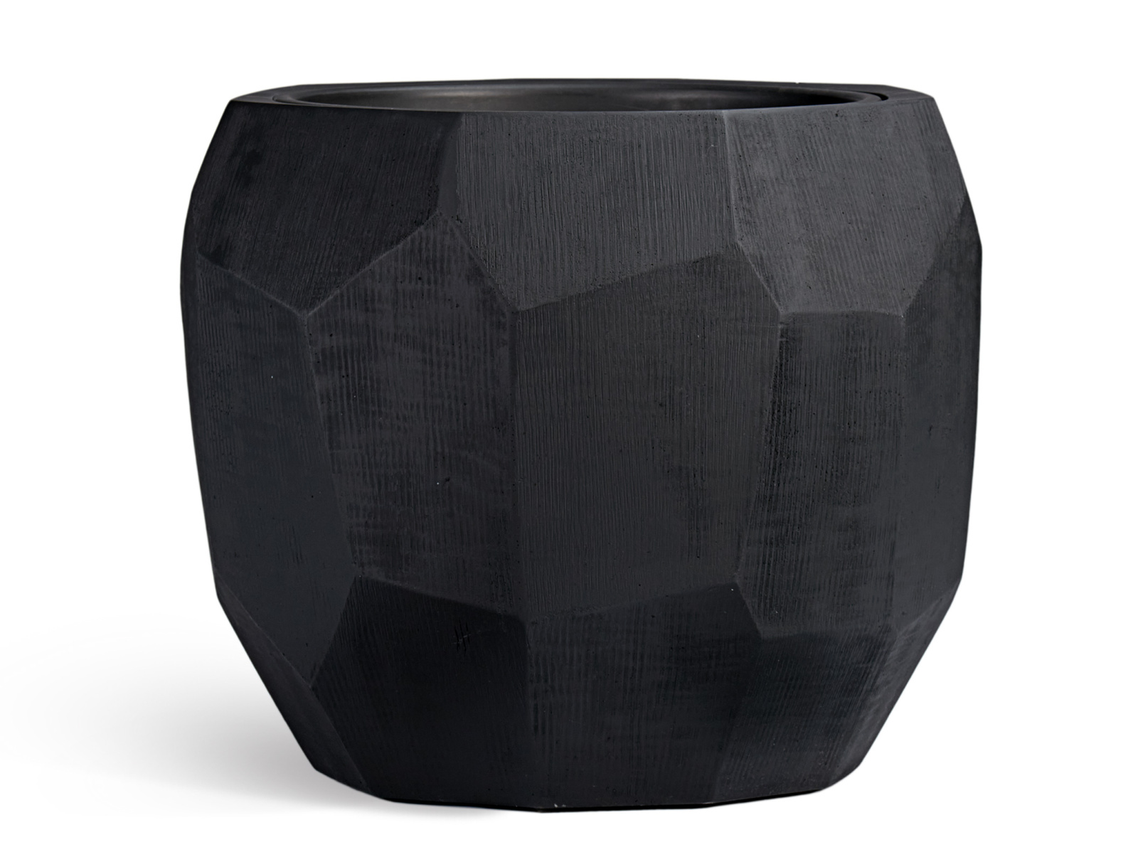 Кашпо TREEZ Effectory Anthra Design-многогранник Антрацит в-32, д-37 см 41.33-08-24-134-BLCK-37