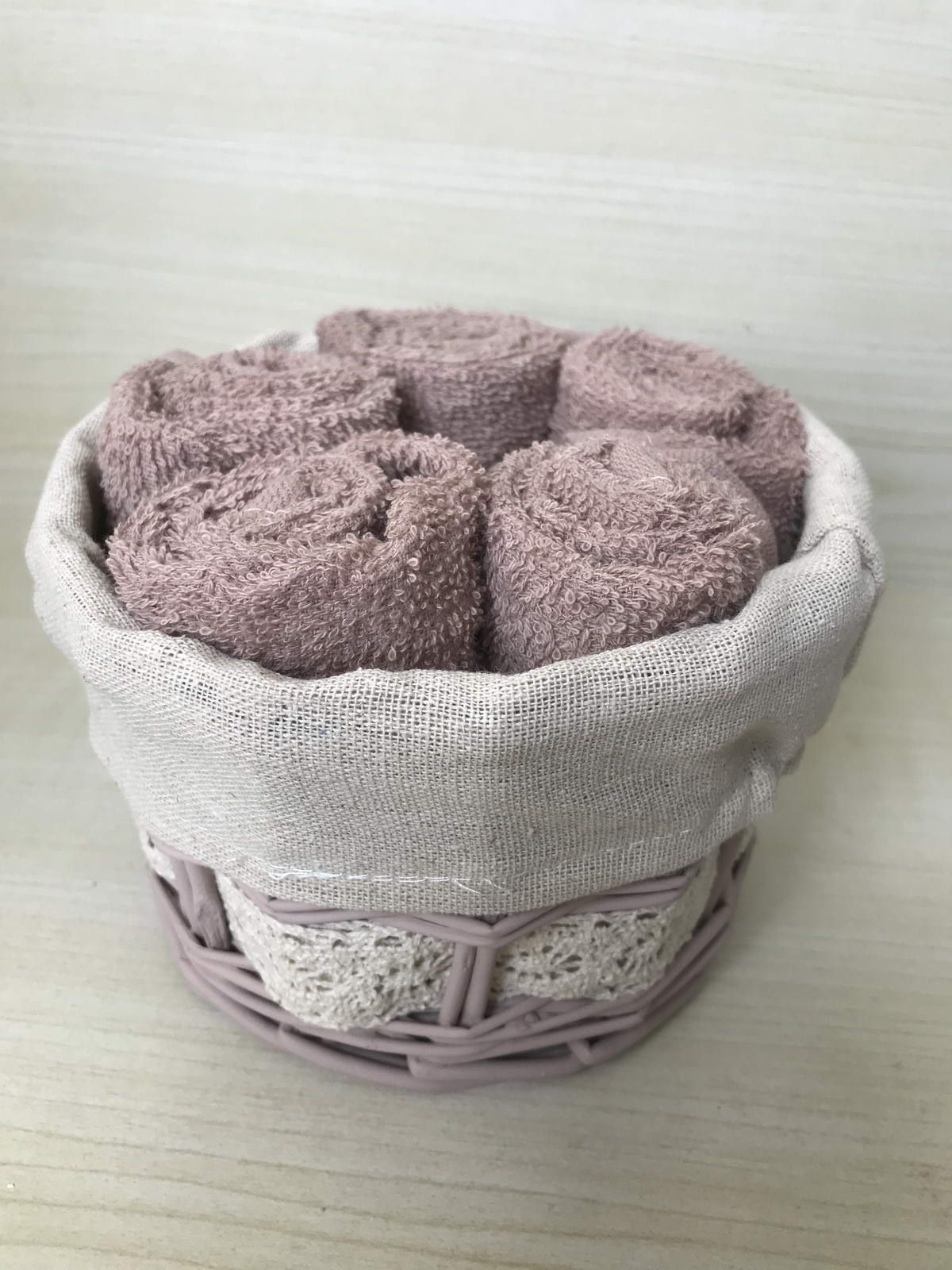 Набор махровых полотенец для рук Ника (кофе) 30х30 см (5 шт)