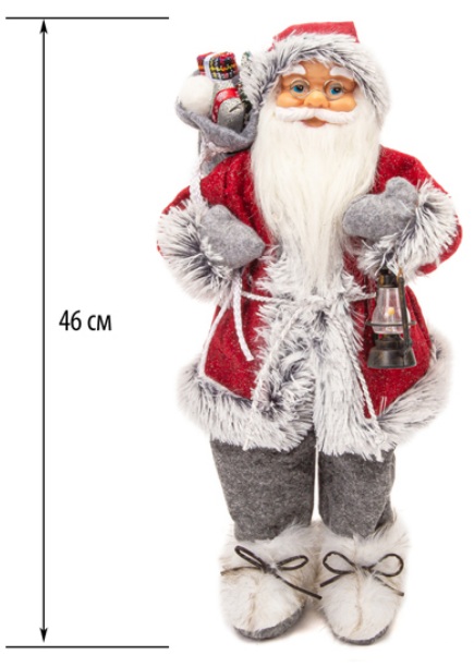 Новогодняя фигурка Дед Мороз 46 см с фонарем M2118